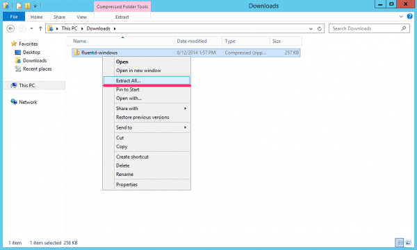 Windows用のfluentdのアーカイブを解凍する - Windowsにfluentdをインストール