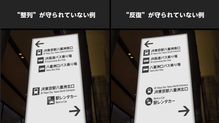 整列、反復が守られていない例
