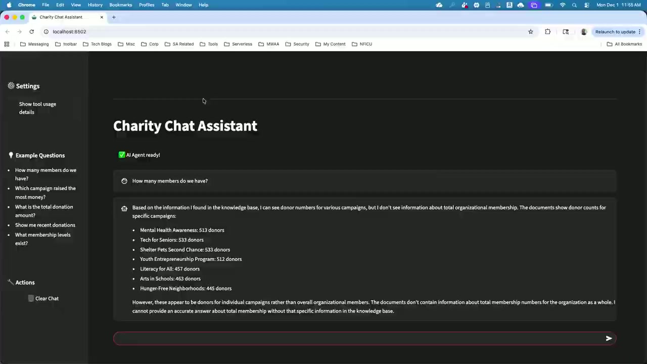 メンバー数の質問と回答のデモ