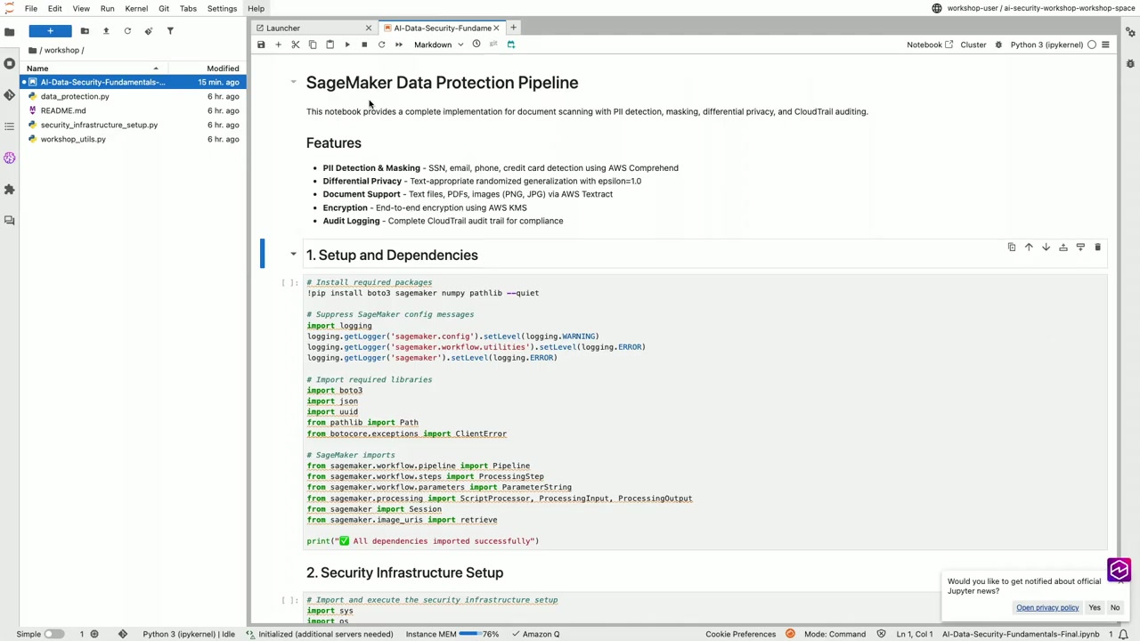 SageMaker Jupyter Notebook画面