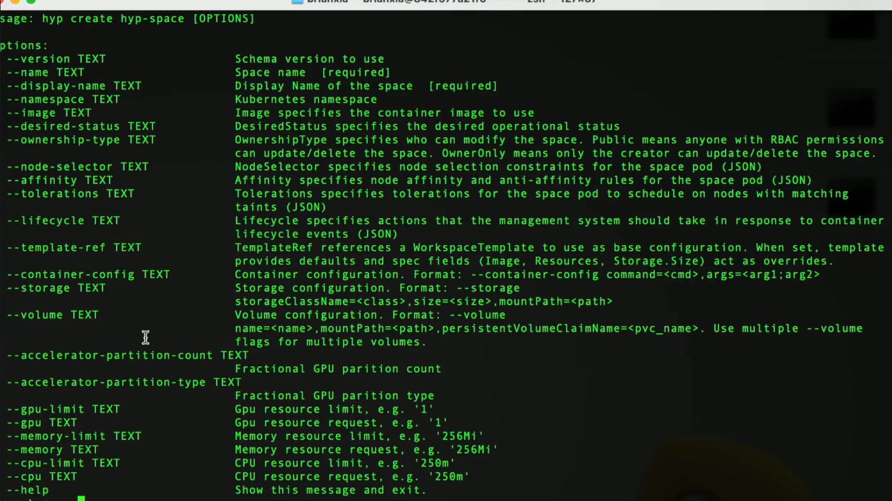 HyperPod CLIによるSpaceの管理