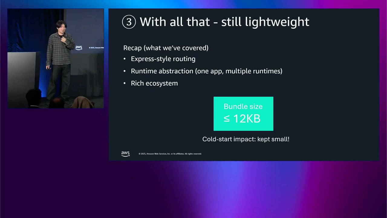 軽量性の維持：バンドルサイズ 12KB 以下