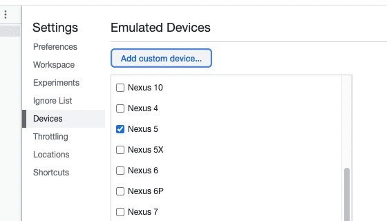select Nexus device