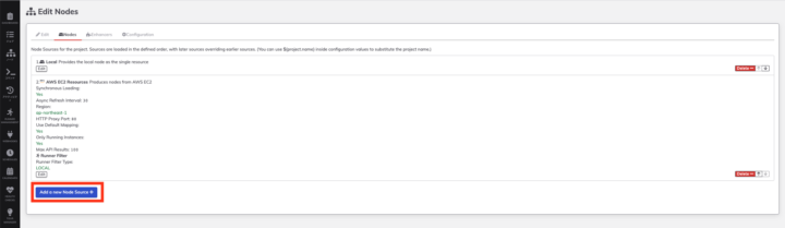 Add a new Node Sourceのクリック