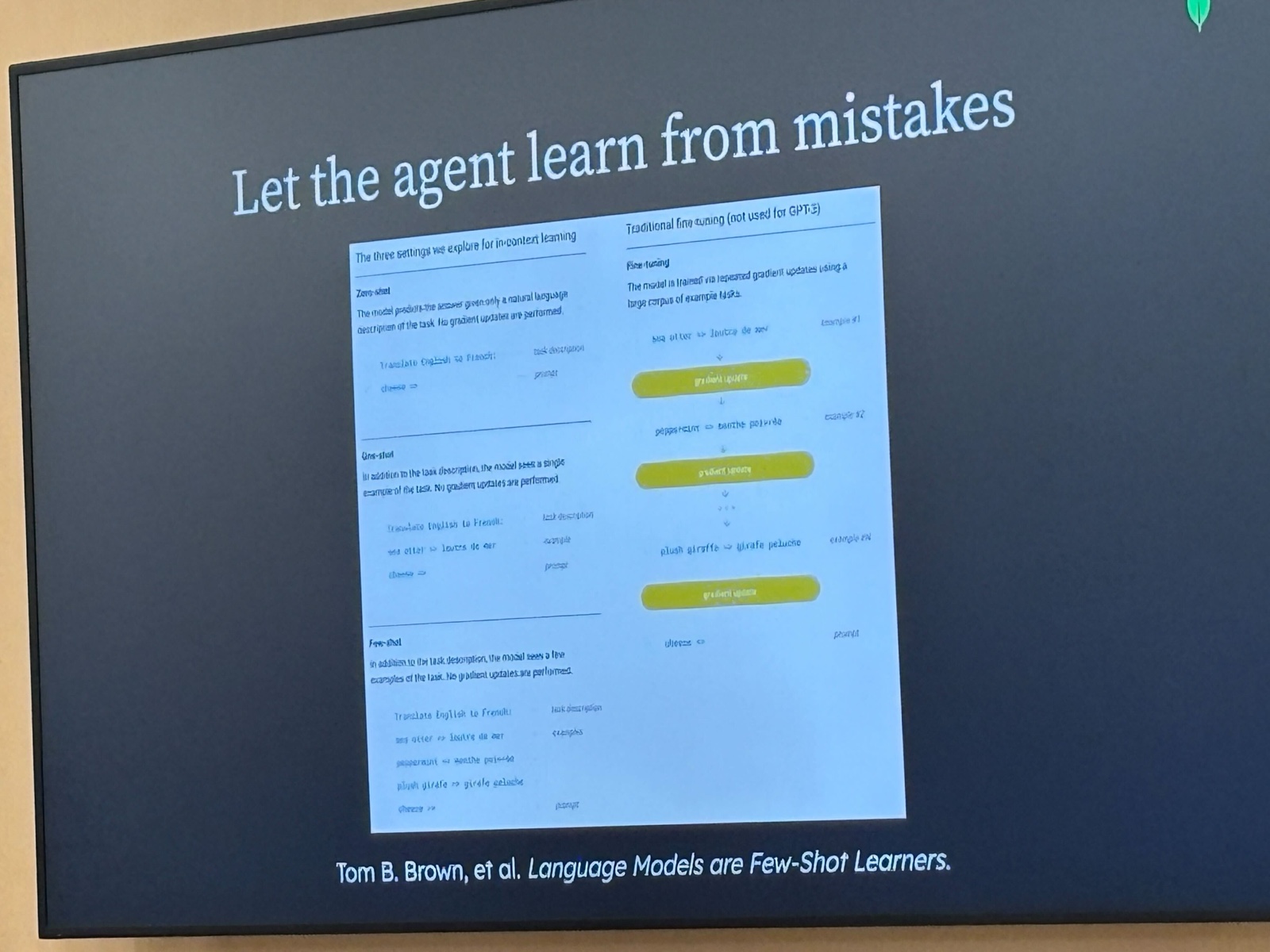 Let the agent learn from mistakes