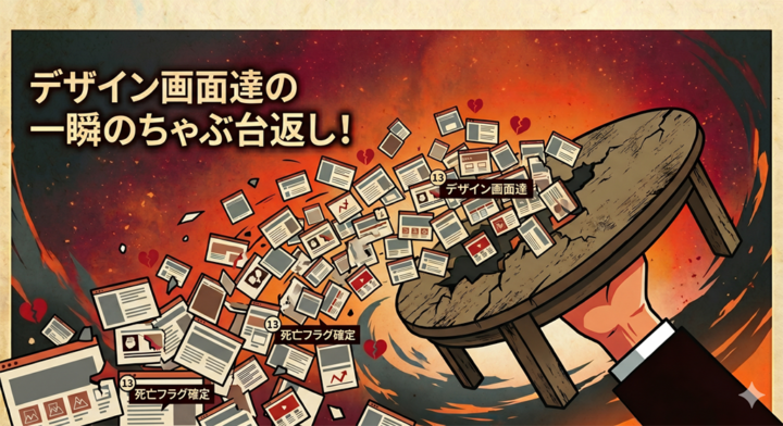 デザイン画面達の一瞬のちゃぶ台返し