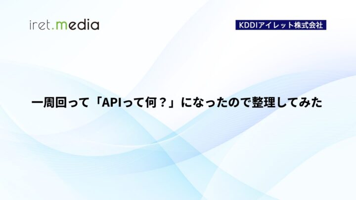 一周回って「APIって何？」になったので整理してみた
