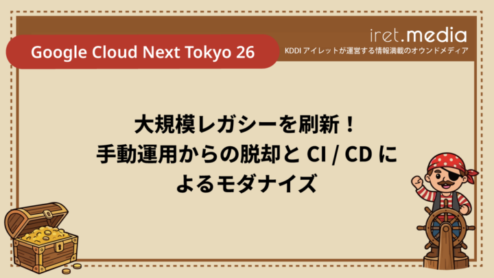 【Google Cloud Next Tokyo 26】大規模レガシーを刷新！手動運用からの脱却と CI / CD によるモダナイズ